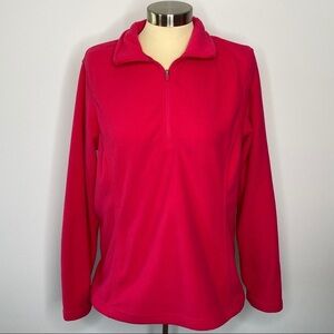 Lands’ End Pink 3/4 Zip Fleece